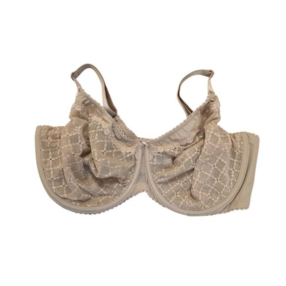 Glamorise Cream Underwire Unpadded Adjustable Strap Lightweight Bra Size 46G - Picture 1 of 5